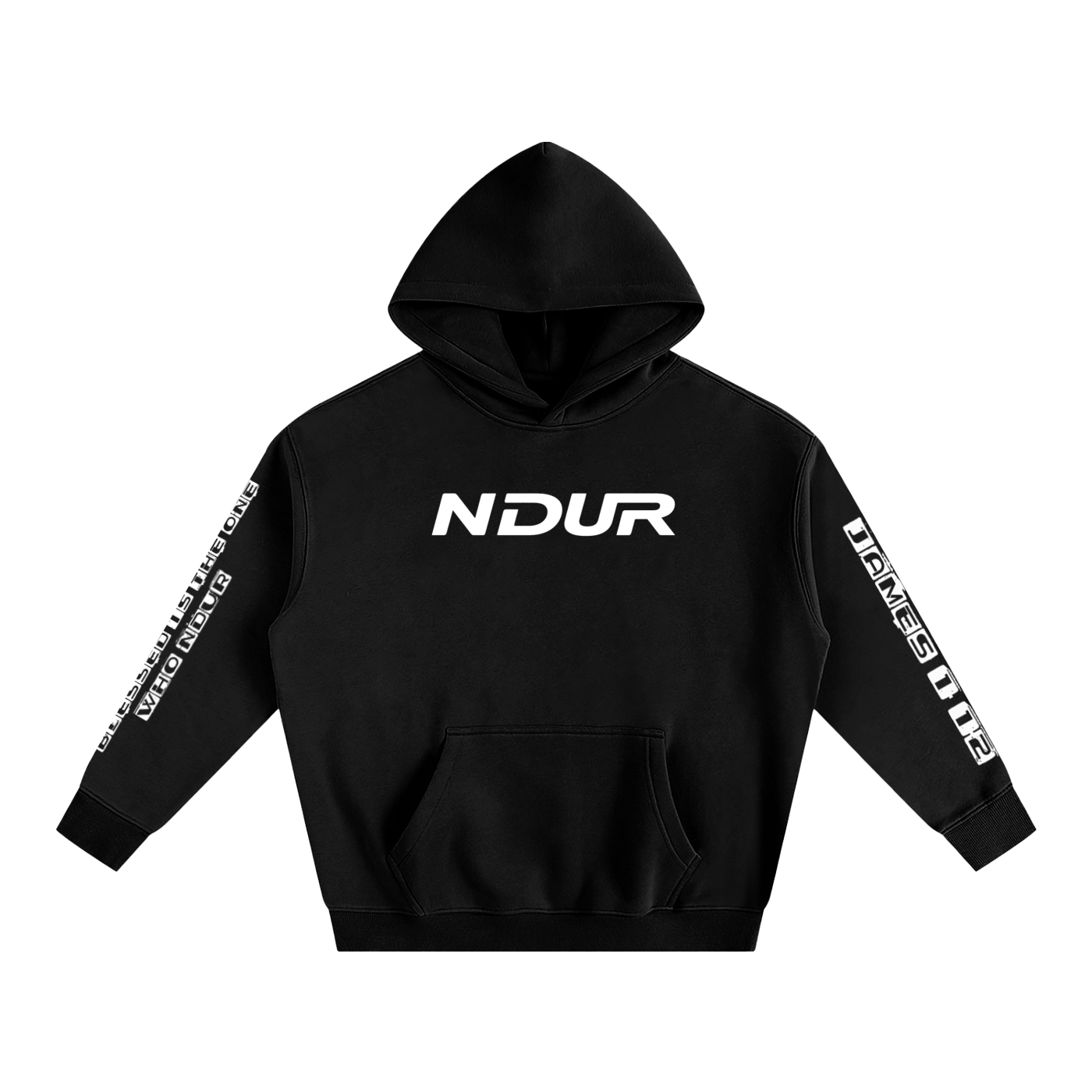 NDUR Oversize Scripture Sleeve Fleeced Hoodie — James 1:12 Edition