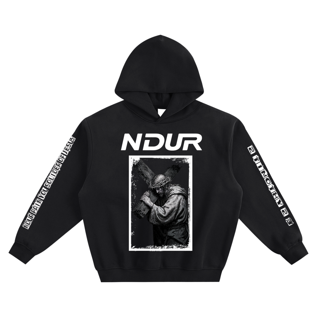 NDUR Fleeced Boxy Hoodie — 2 Timothy 2:3 Edition: "Endure To The End"