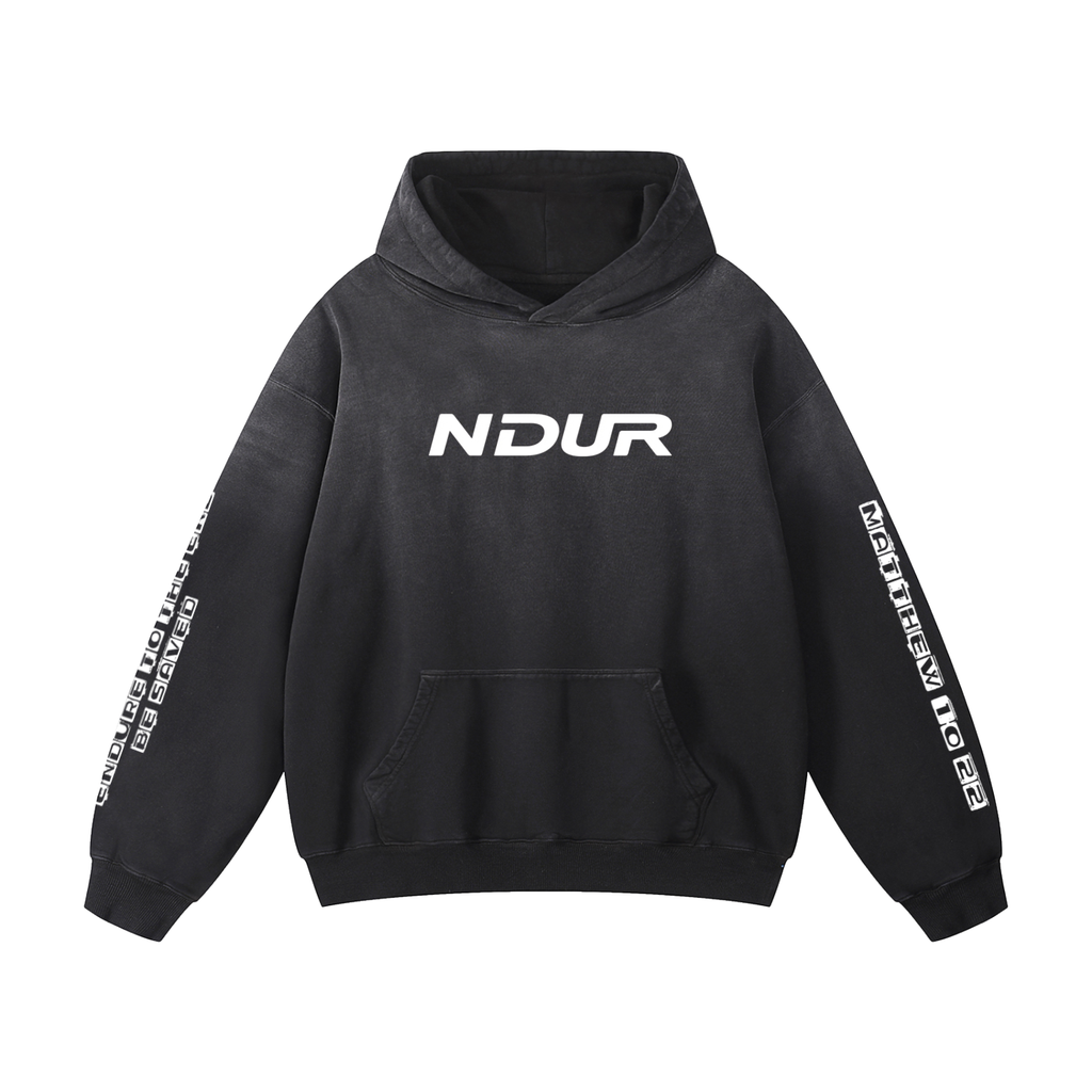 NDUR Heavyweight Sunfade Oversized Hoodie - Matthew 10:22 Edition