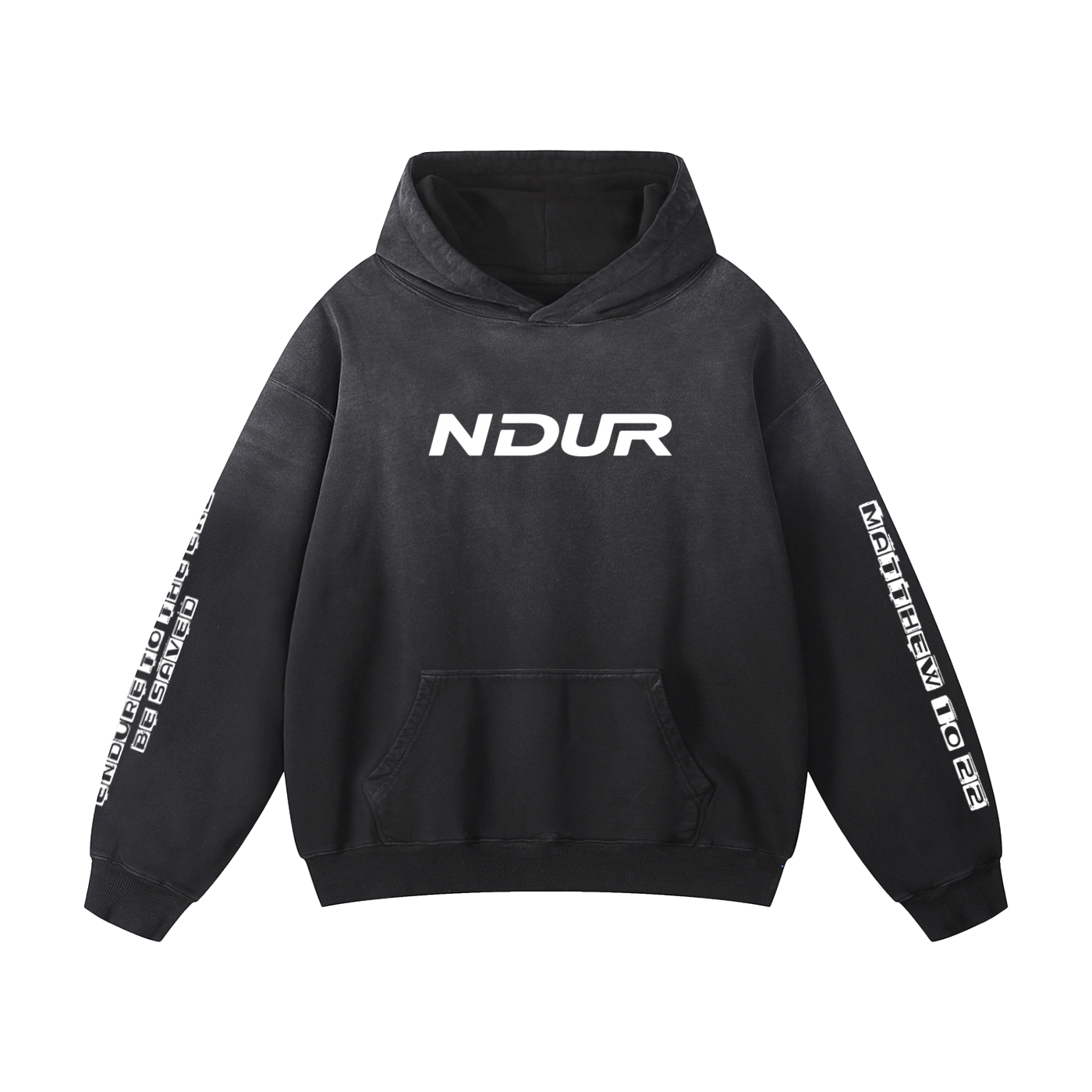 NDUR Heavyweight Sunfade Oversized Hoodie - Matthew 10:22 Edition