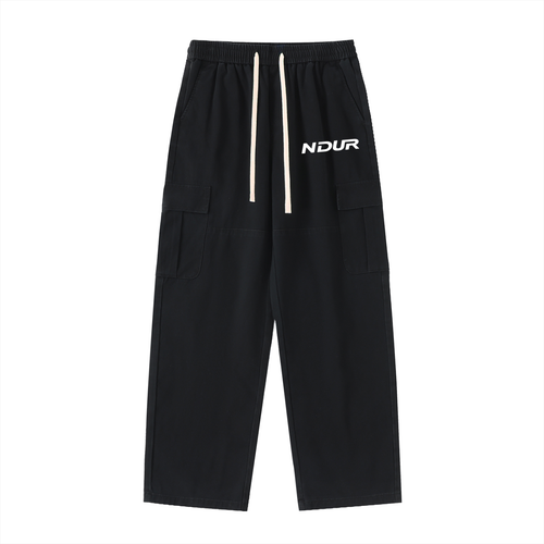 Drawstring Waist Straight-Leg Cargo Pants