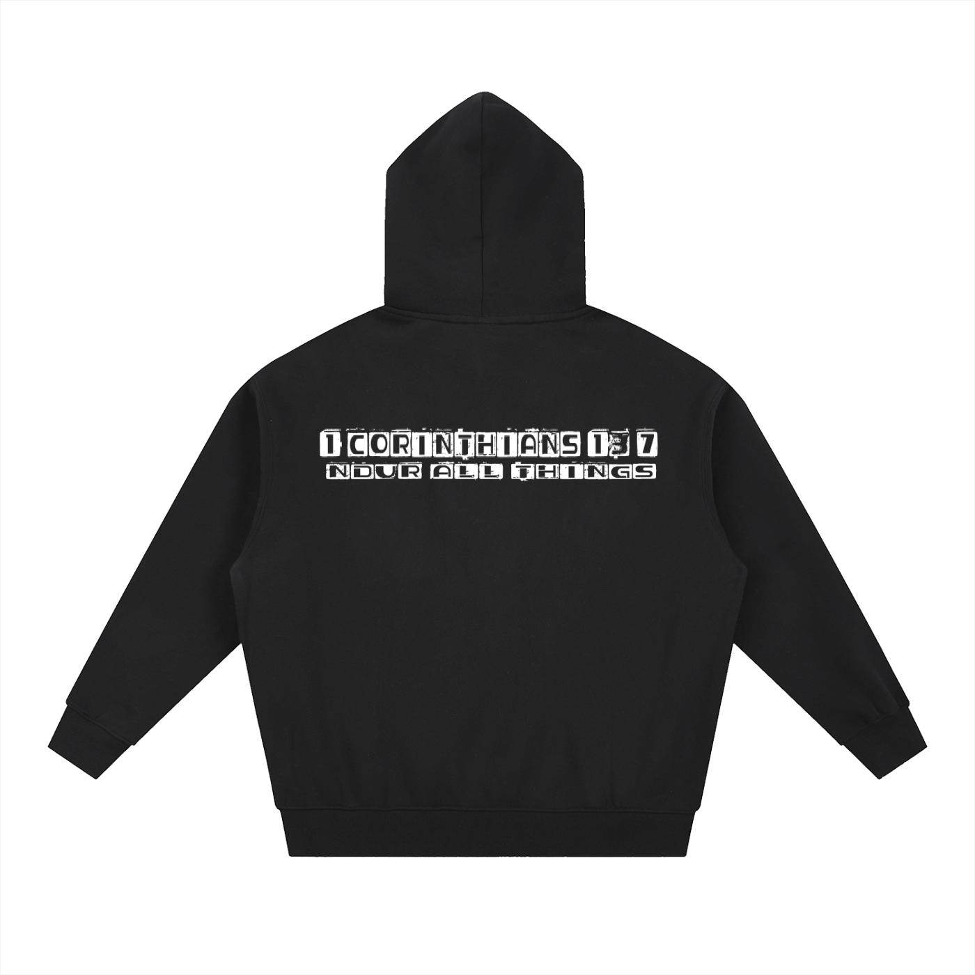 NDUR Oversized Fleece Boxy Hoodie —  1 Corinthians 13:7 Edition
