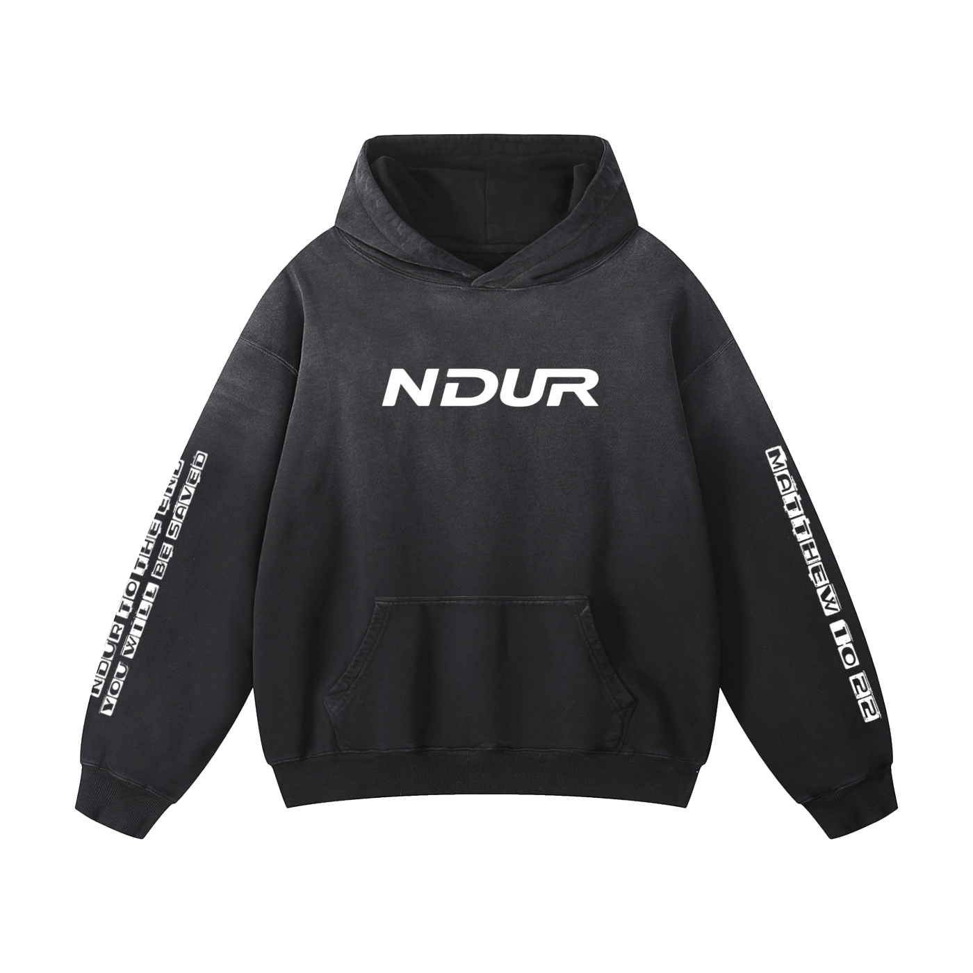 NDUR Heavyweight Sunfade Oversized Hoodie - Matthew 10:22 Edition