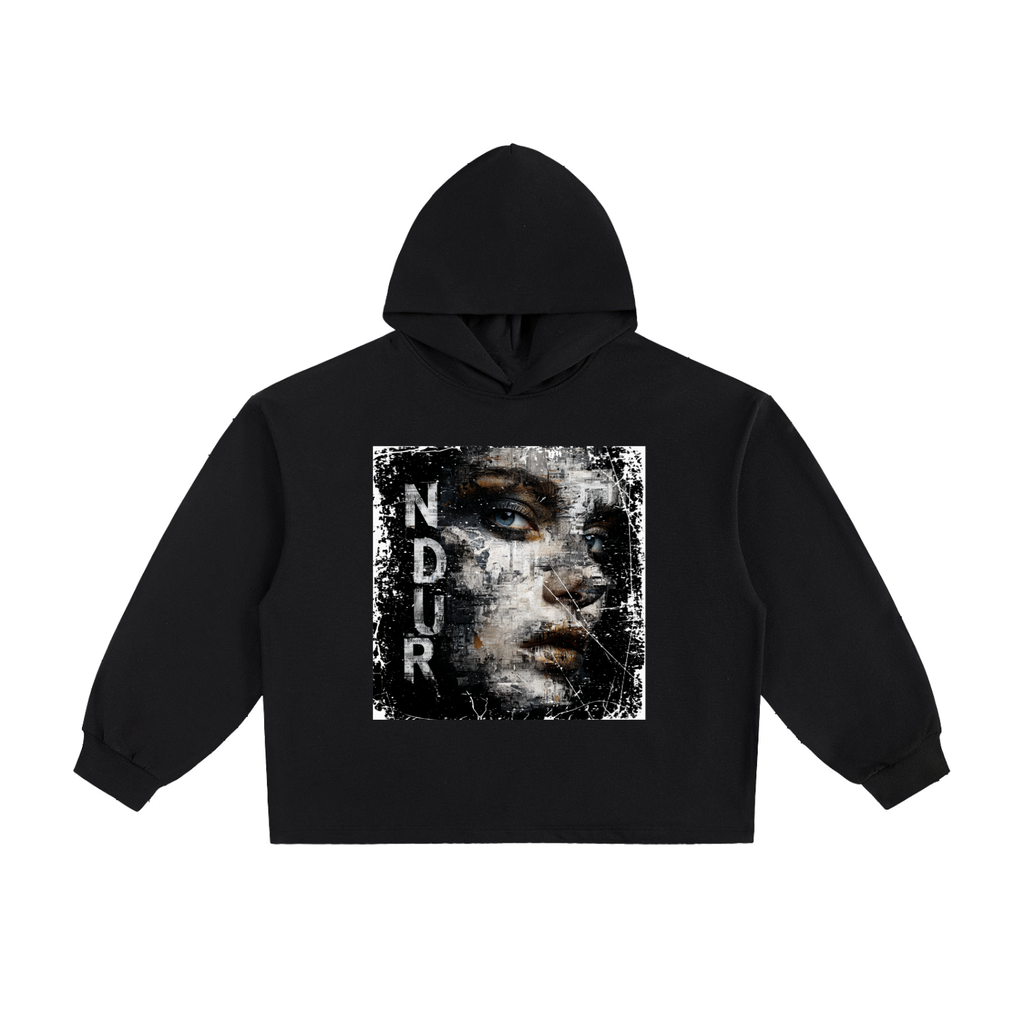 NDUR Essential Heavyweight Oversized Drawstring Hem Hoodie: "Fractured Resilience"