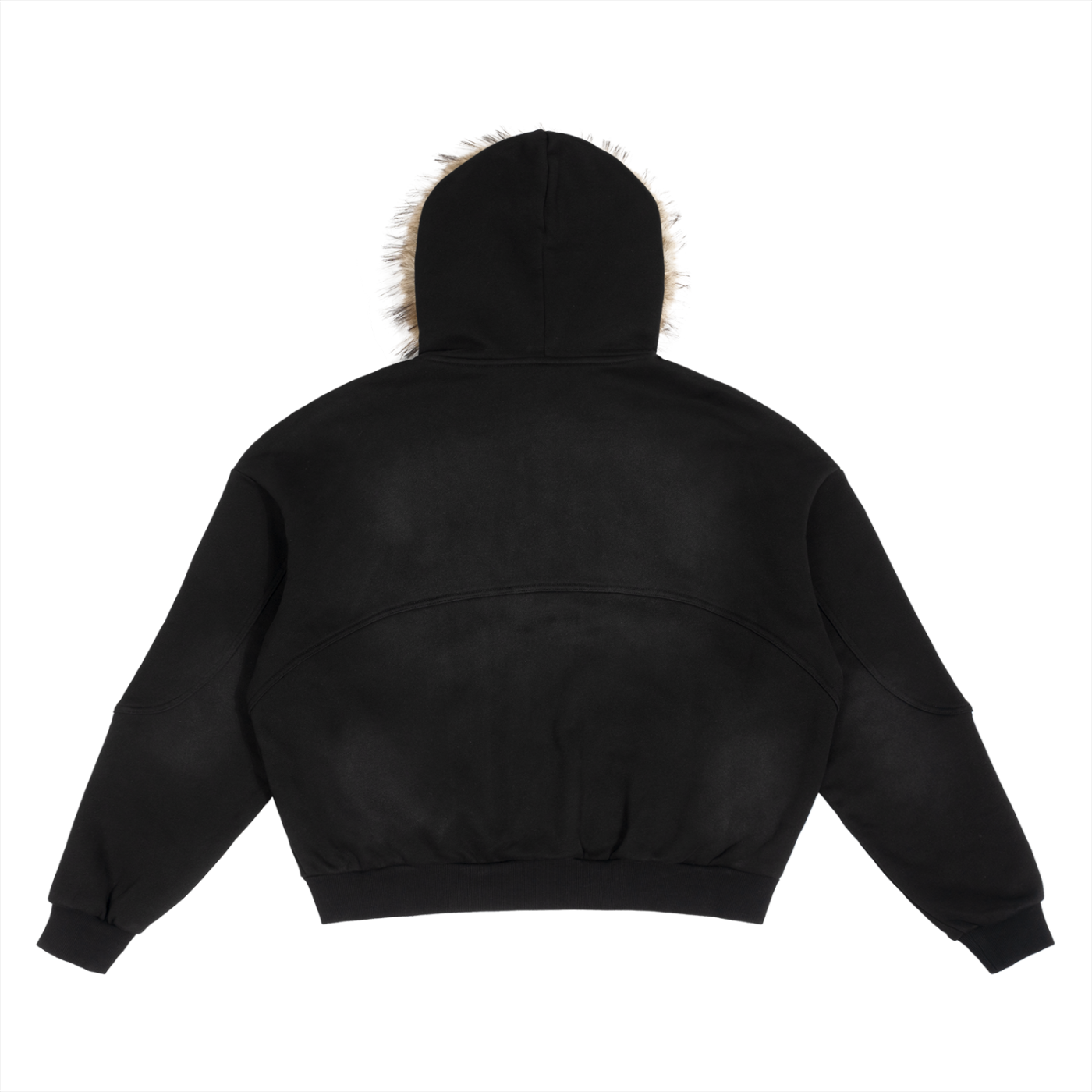 NDUR Sun Fade Boxy Detachable Fur Hoodie