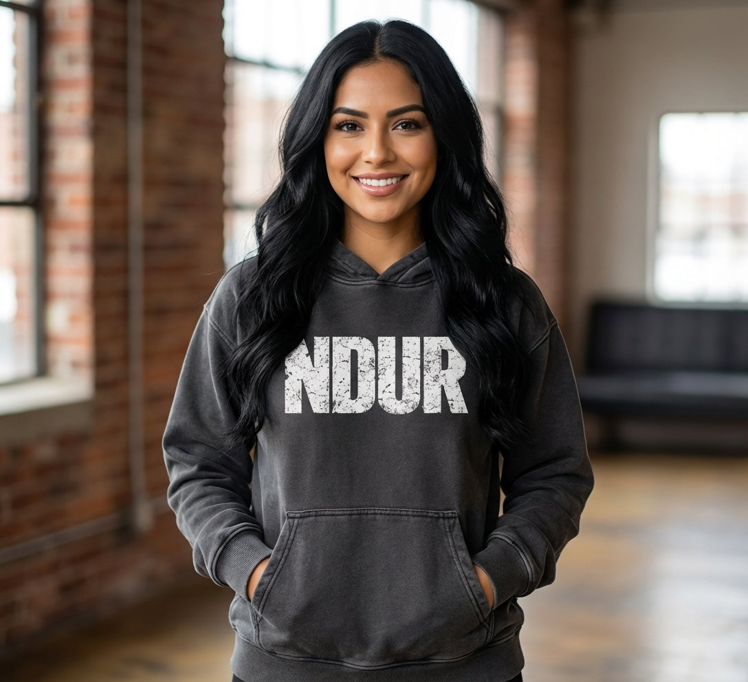 NDUR Snow Washed Loose Cotton Hoodie