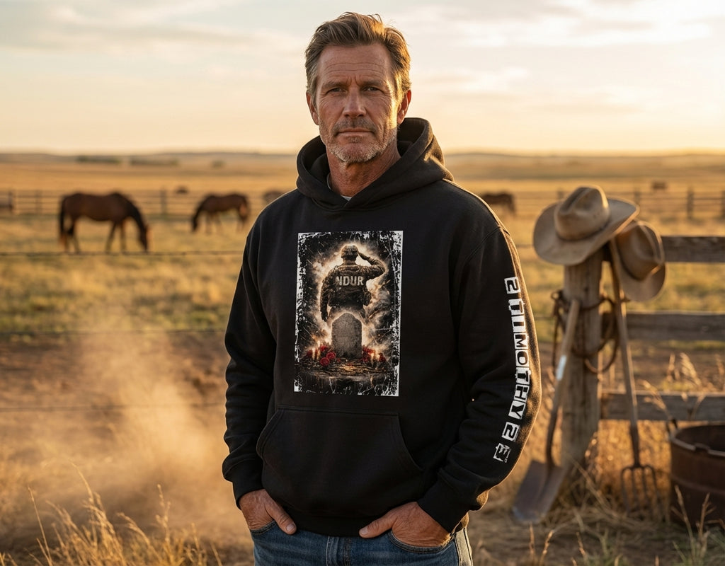 NDUR Military Tribute Fleeced Boxy Hoodie: "Endure For The Fallen"