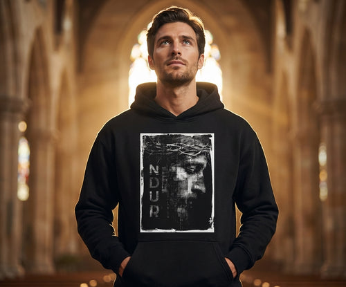 NDUR Christ Tribute Fleeced Boxy Hoodie: "He Edured For Us"