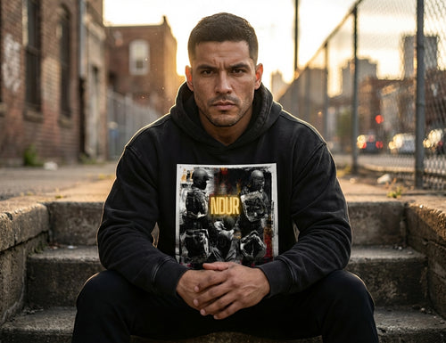 NDUR Essential Heavyweight Oversized Drawstring Hem Hoodie: "Endure Injustice"