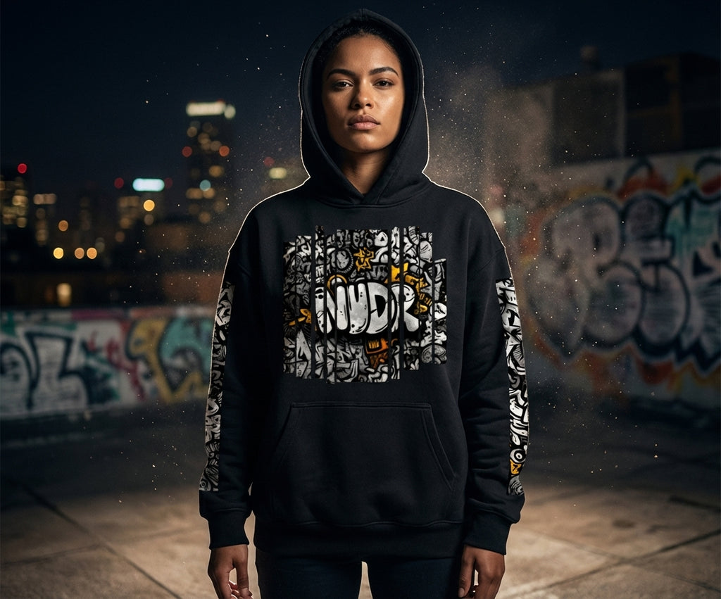 NDUR Oversize Fleeced Hoodie: "Concrete Pulse"