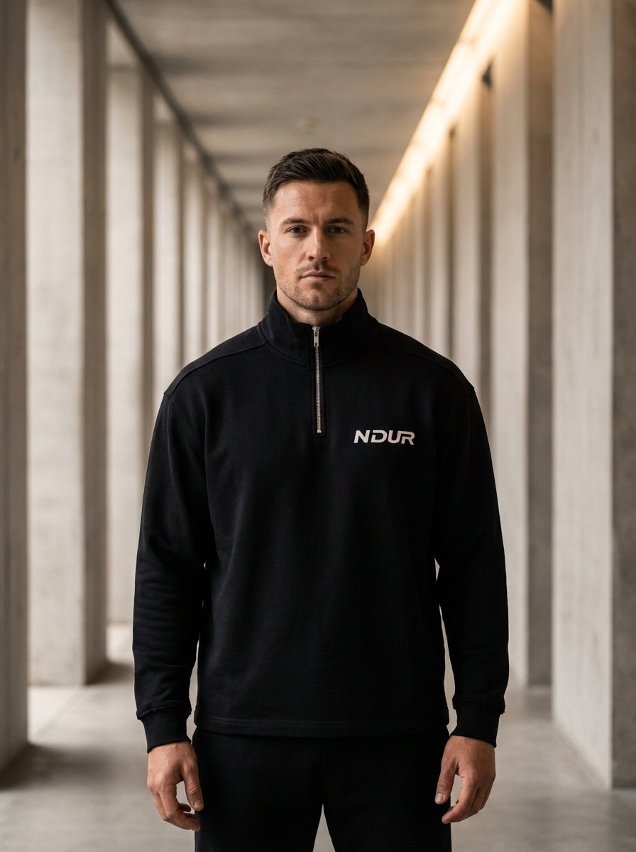 NDUR Half-Zip Rolled Edge Fleece Sweatshirt