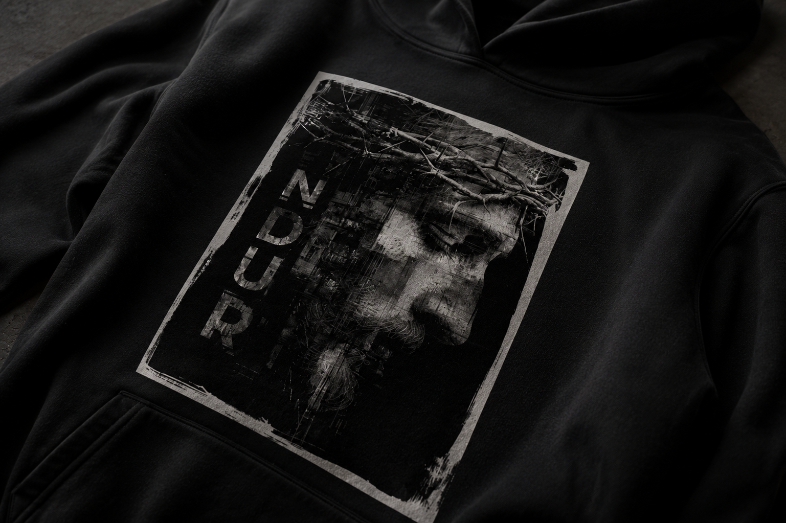 NDUR Christ Tribute Fleeced Boxy Hoodie: "He Endured For Us"