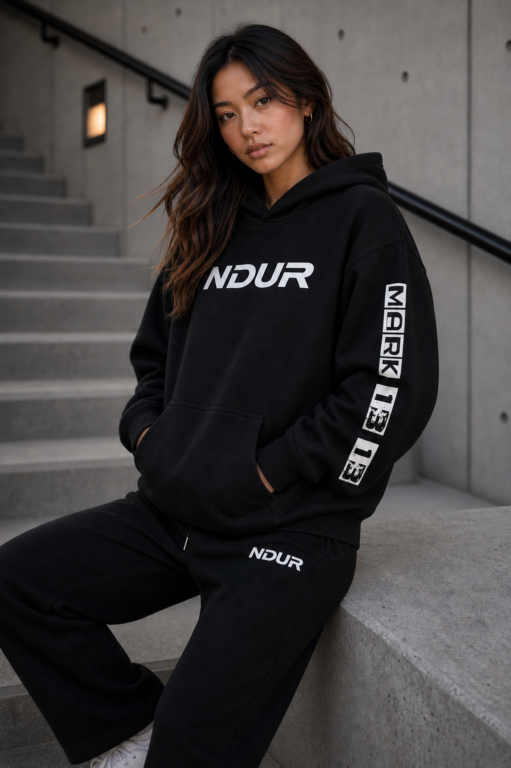 NDUR Oversize Scripture Sleeve Fleeced Hoodie — Mark 13:13