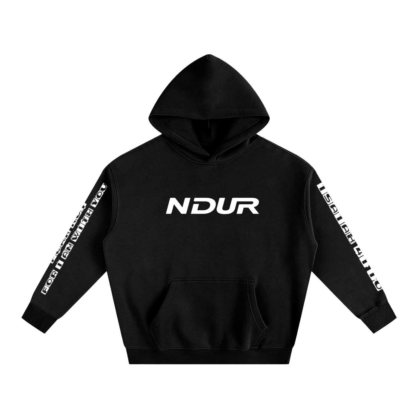 NDUR Oversize Scripture Sleeve Fleeced Hoodie — Hebrews 41:10 Edition