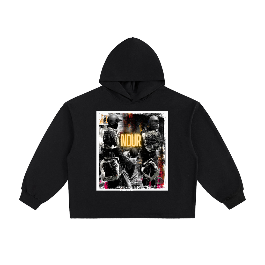 NDUR Essential Heavyweight Oversized Drawstring Hem Hoodie: "Endure Injustice"