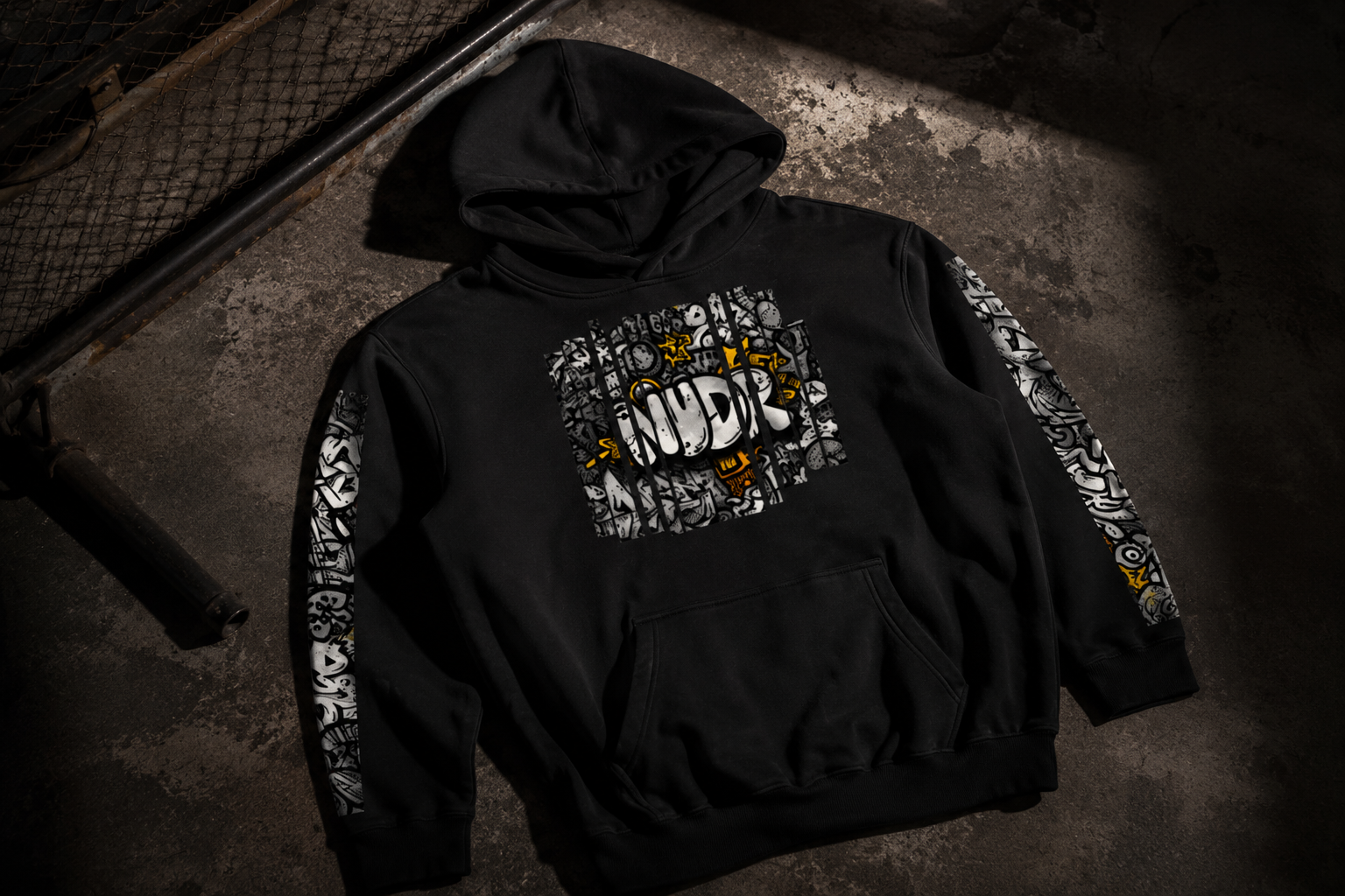NDUR Oversize Fleeced Hoodie: "Concrete Pulse"