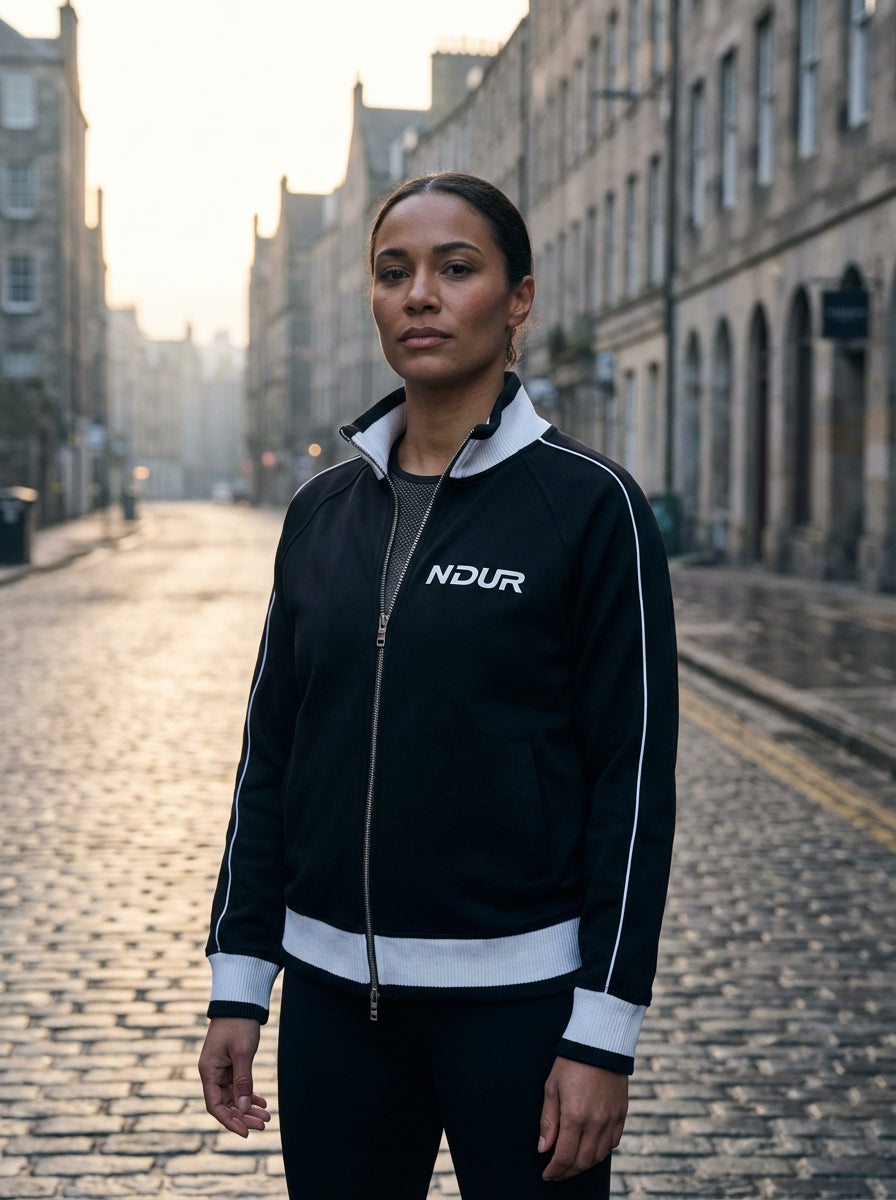 MASTER NDUR Color Block Raglan Sleeve Zip Track Jacket