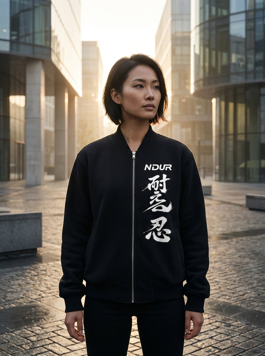 NDUR Essential Zip-Up Fleeced Varsity Jacket