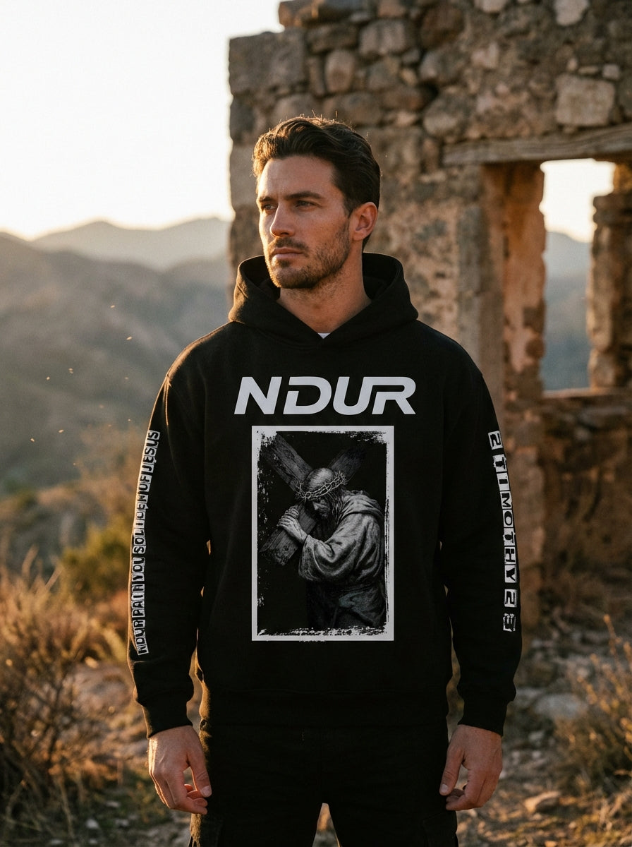 MASTER NDUR Fleeced Boxy Hoodie — 2 Timothy 2:3 Edition: "Endure To The End"