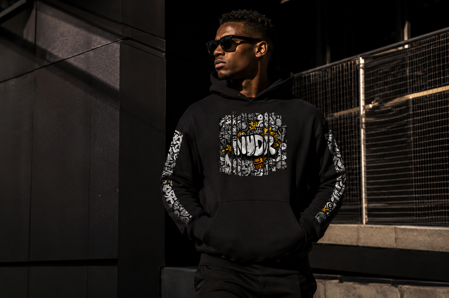 NDUR Oversize Fleeced Hoodie: "Concrete Pulse"